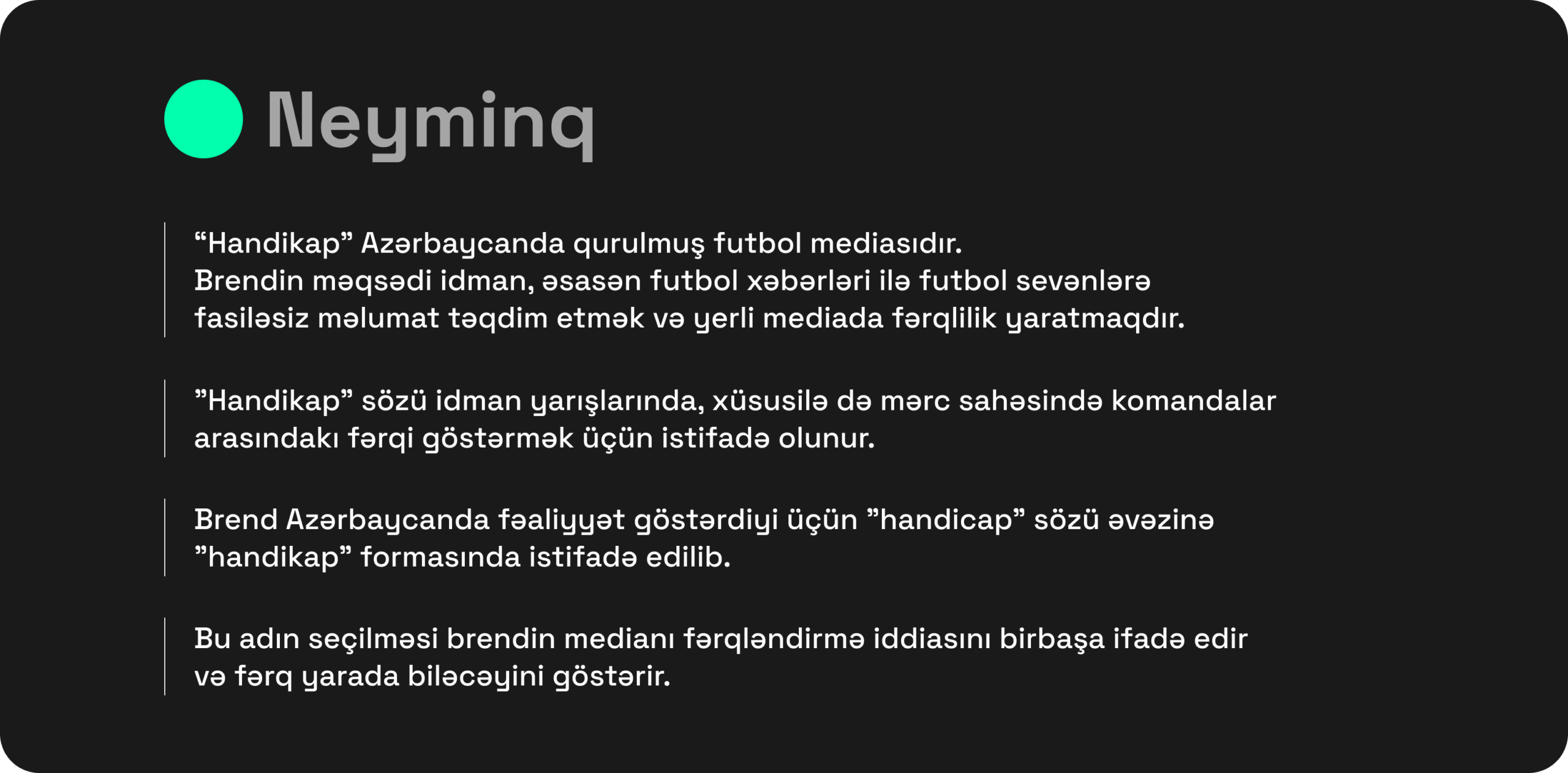"handikap" üçün neyminq işi