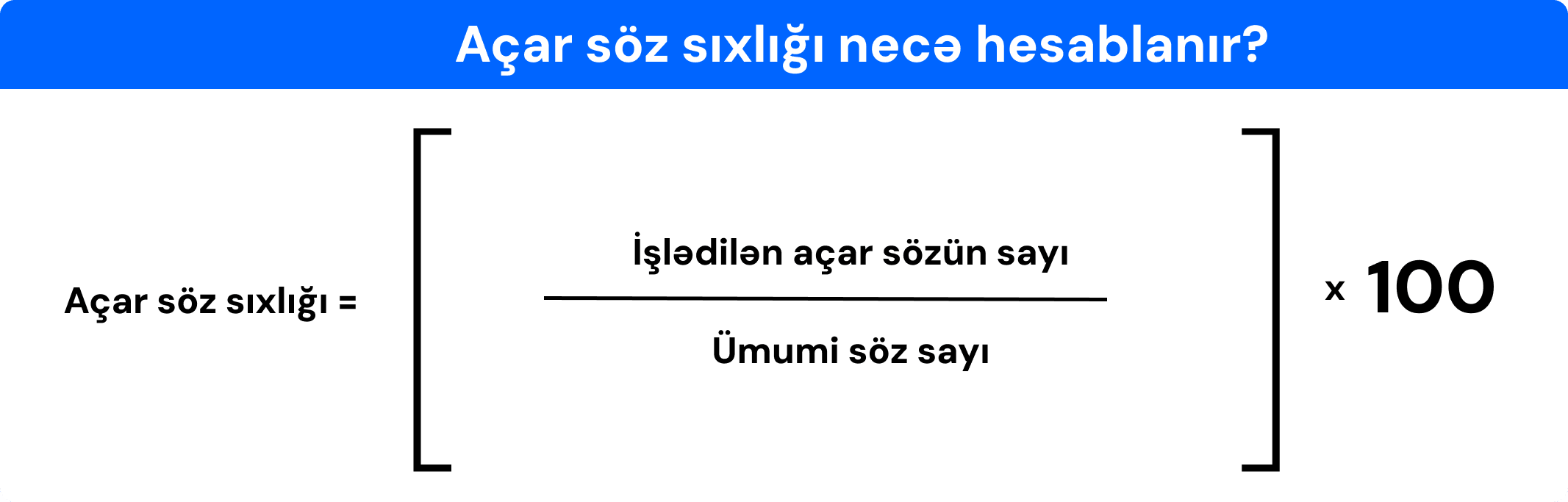 Açar söz sıxlığının hesablanması üçün düstur