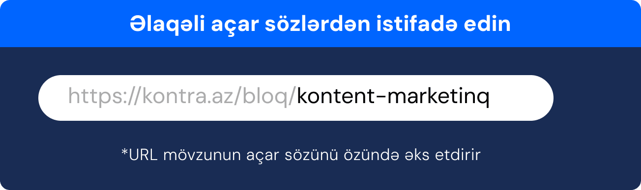 URL-də SEO üçün açar sözlərin üstünlüyü