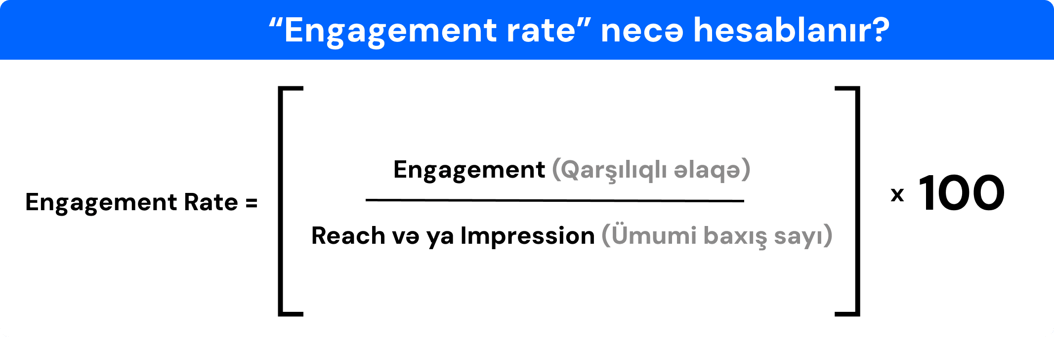 Engagement rate hesablanması üçün düstur