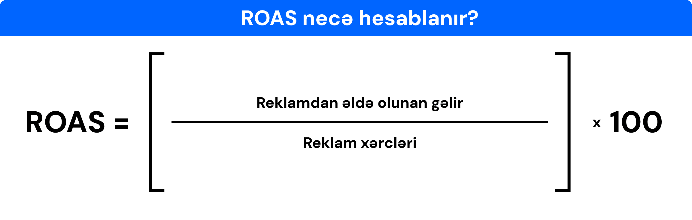 ROAS-ın hesablanması üçün düstur