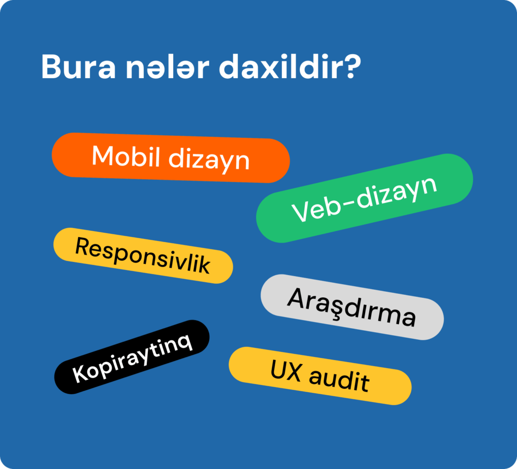 UI/UX dizayn xidmətinə daxil olan sahələr