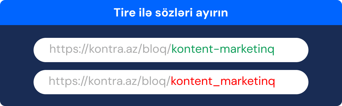 URL-də tire ilə sözləri ayırmağın üstünlüyü